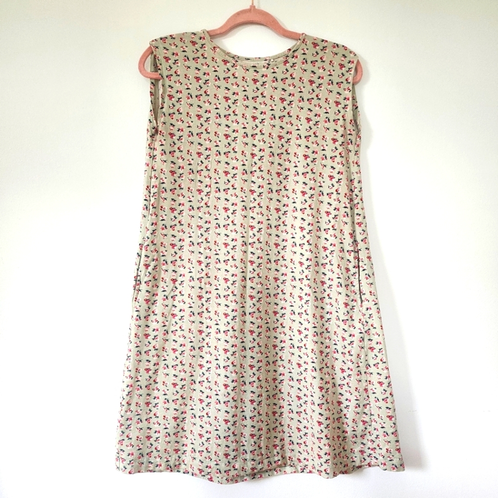 NWOT Uniqlo Paul & Joe Girls Dress Floral Size 13 Mint Green Cotton Cottagecore